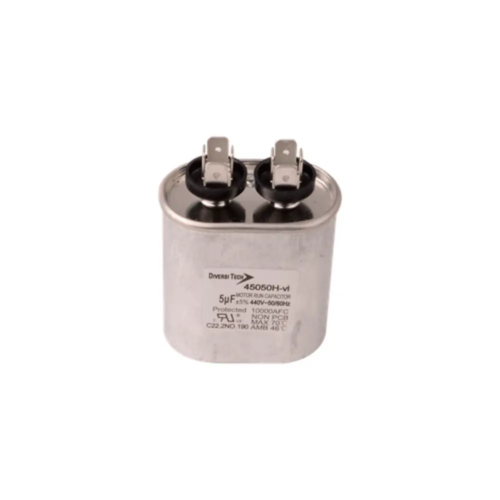 Motor Run Capacitor, 440 VAC, Oval, 6µF