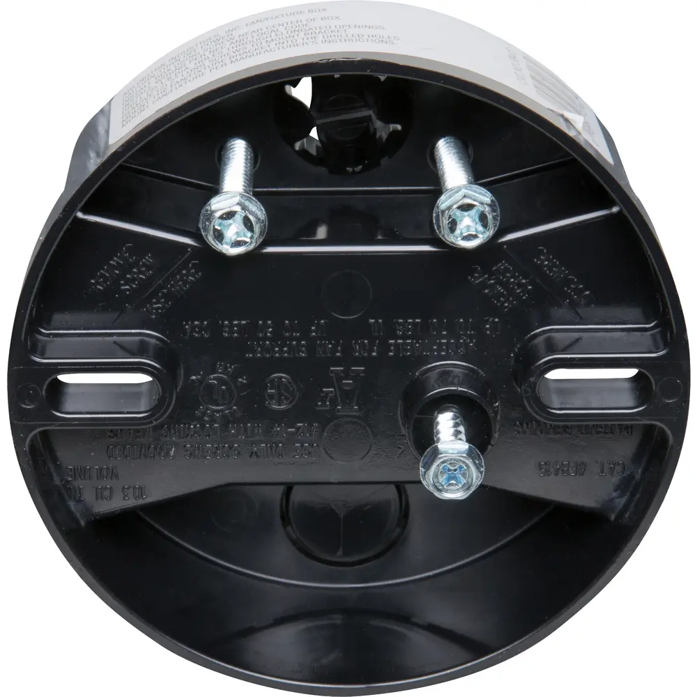 10.3 Cu. In. Press-On Fan & Fixture Mounting Box, Plastic, Black