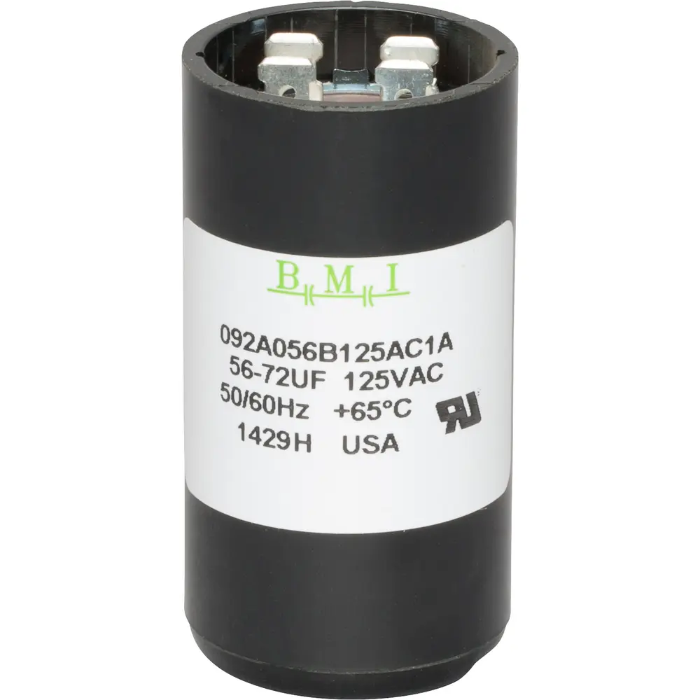 Motor Start Capacitor, 110/125 VAC, 3.30" Deep, Round
