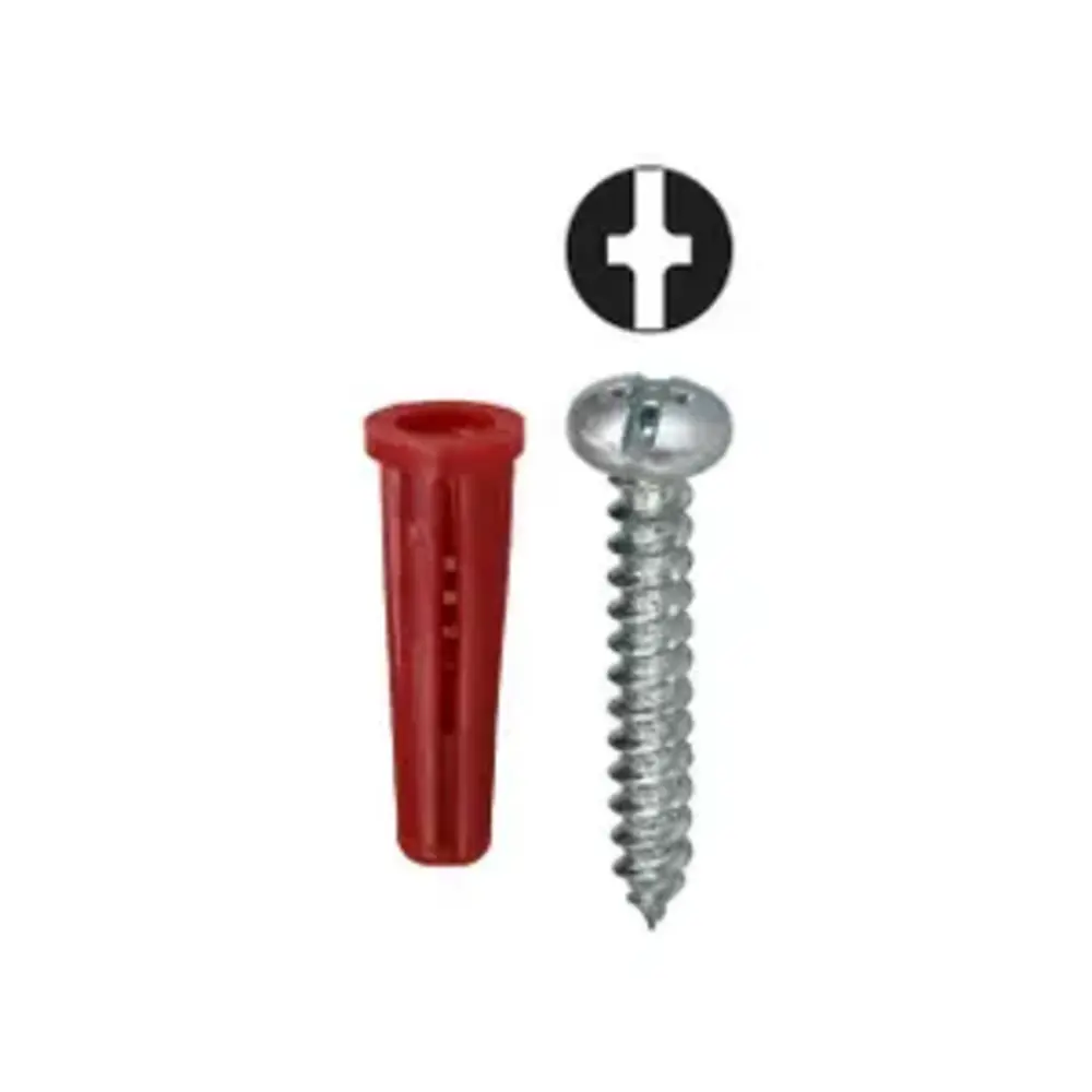 #10 x 1" Red Conical Anchor Kit w/ Pan Head Combo Drive Screws