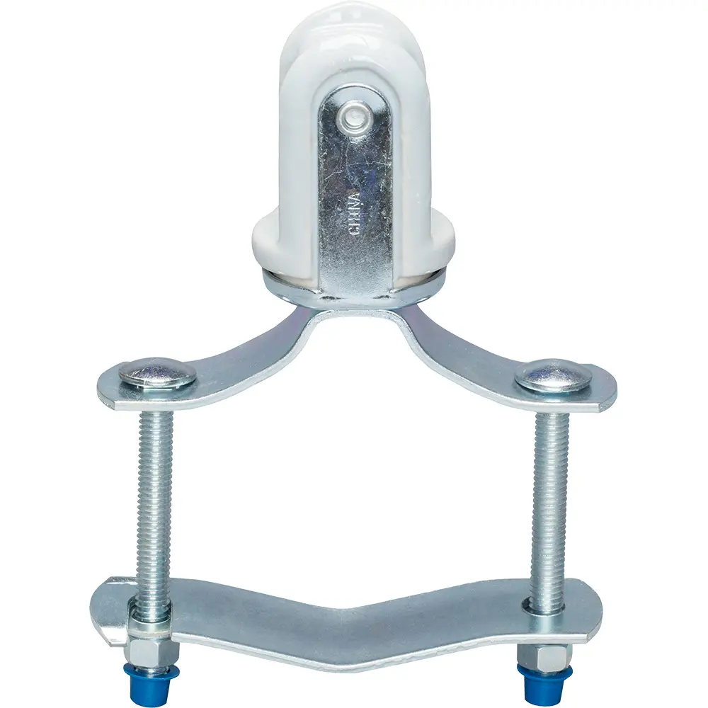 1-1/4 in. - 3in. Porcelain Wire Holder w/ Steel Clip