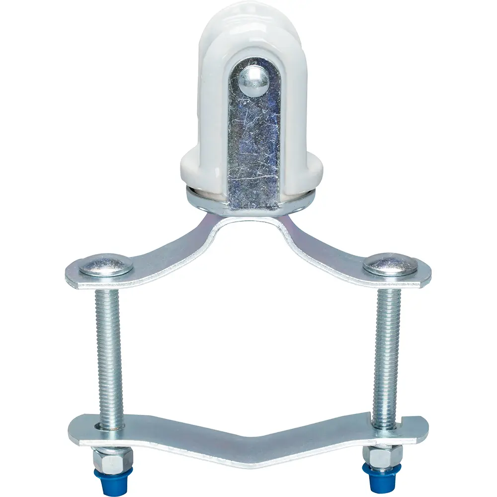 1-1/4 in. - 3in. Porcelain Wire Holder w/ Steel Clip