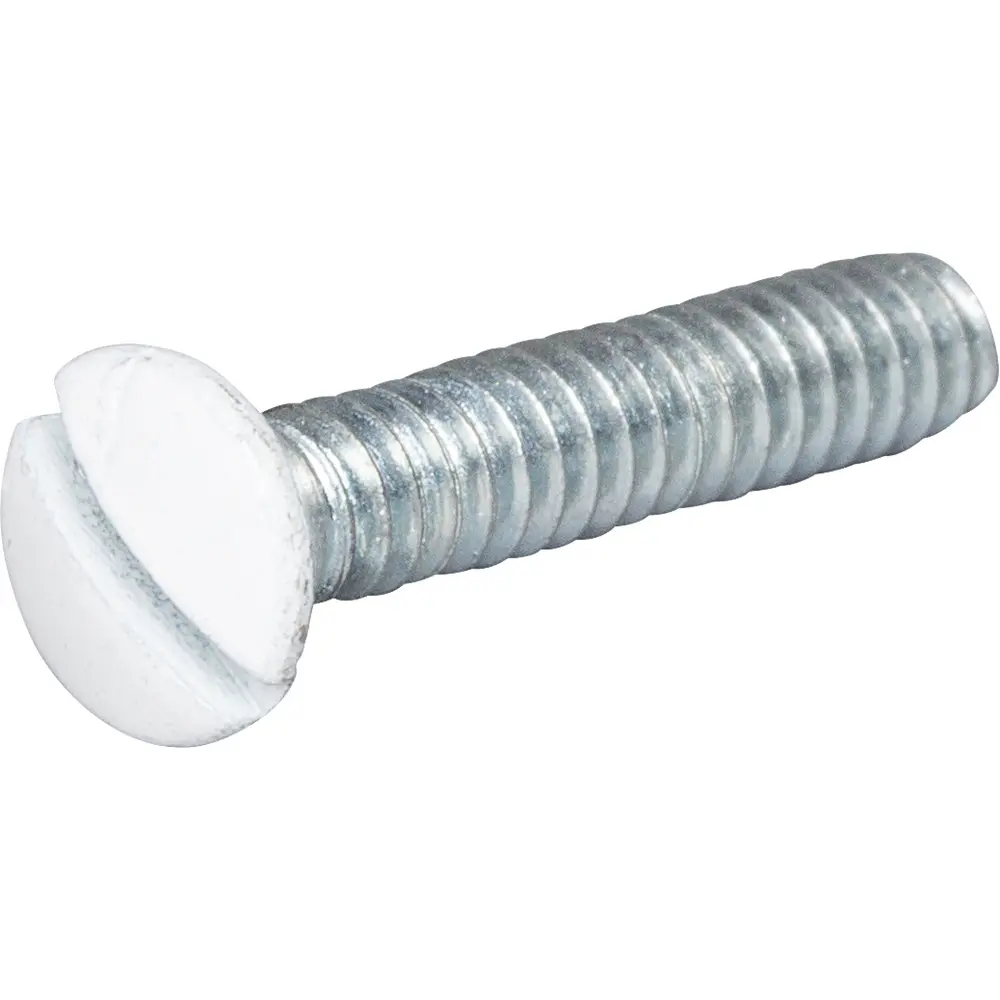 #6-32 x 3/4 in. White Slotted Oval Head Wall Plate Screw