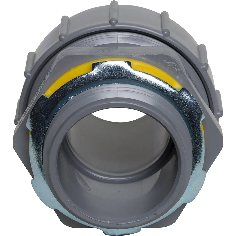 1-1/4" Straight Non-Metallic Connector, Gray