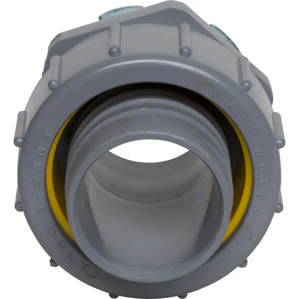 1-1/4" Straight Non-Metallic Connector, Gray