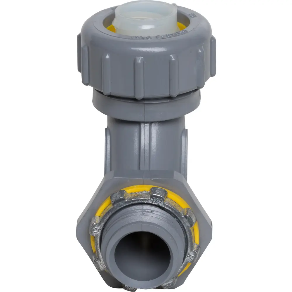 1/2" 90° Non-Metallic Connector, Gray