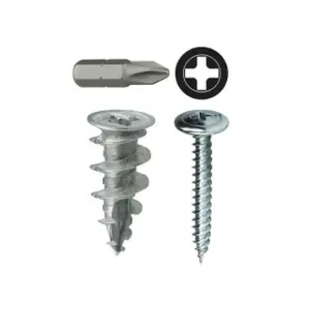 #8 Zinc Alloy Walldriller Anchor Kit w/ Wafer Head Phillips Drive Screws