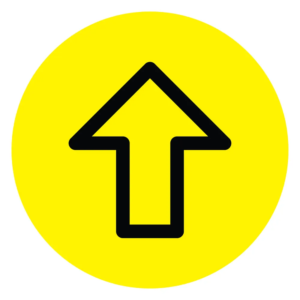 Social Distancing Floor Sticker, 12" x 12", Black Arrow