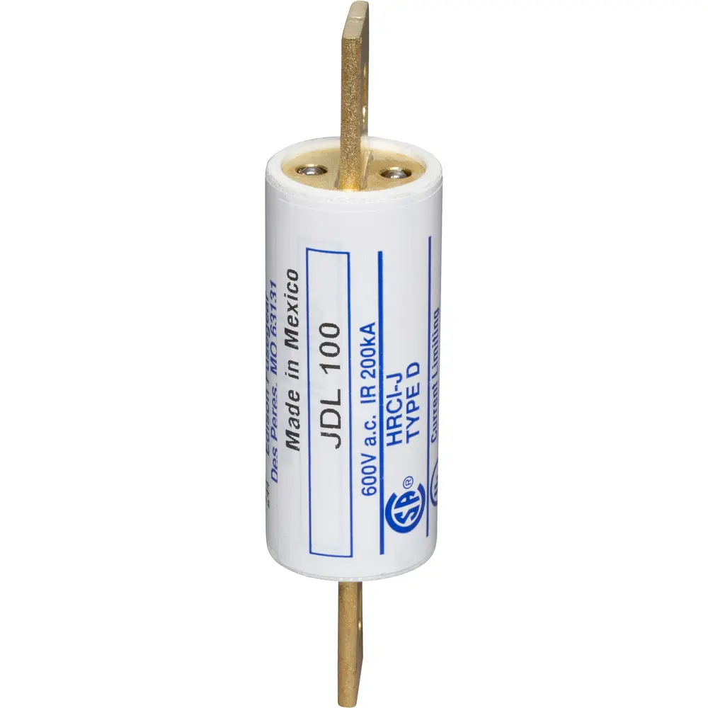 100 A Class J Time-Delay Fuse, Dual-Element, 600 VAC