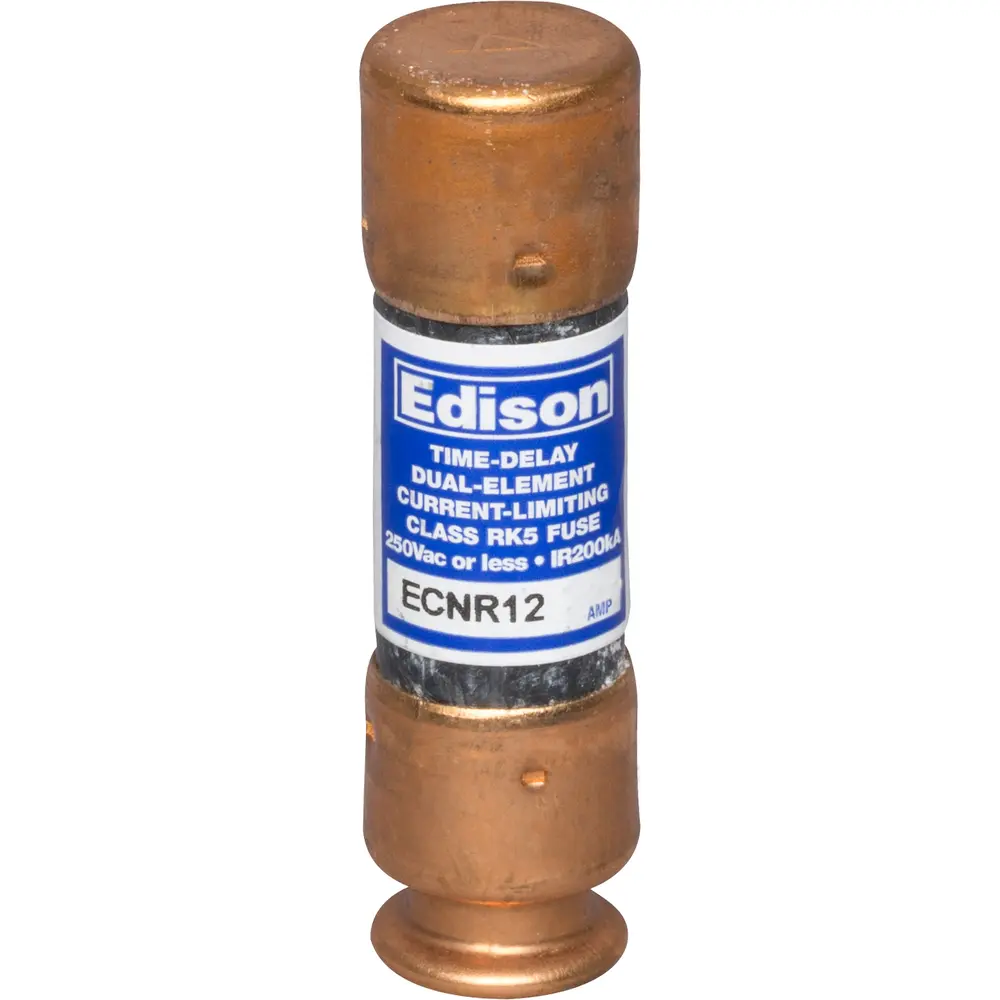 12 A Class RK5 Time-Delay Fuse, Dual-Element, 250 VAC/125 VDC