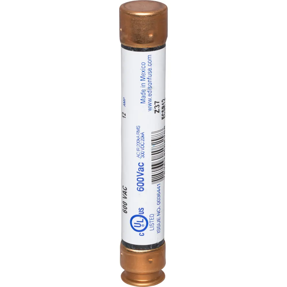 12 A Class RK5 Time-Delay Fuse, Dual-Element, 600 VAC/300 VDC