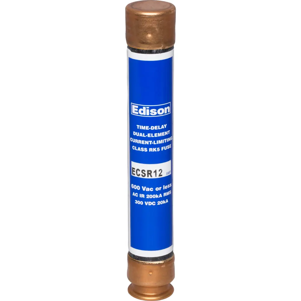 12 A Class RK5 Time-Delay Fuse, Dual-Element, 600 VAC/300 VDC