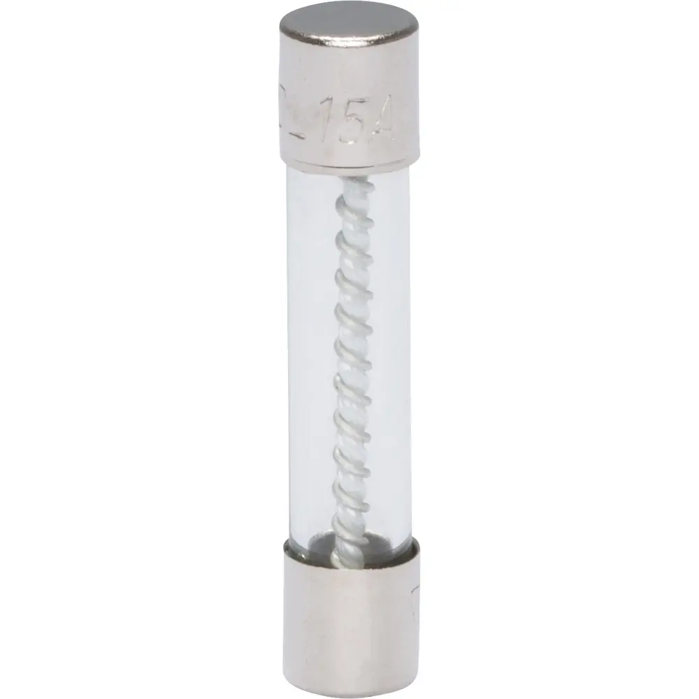 15 A 1/4 in. x 1-1/4 in., Time-Delay Glass Tube Fuse, 32 VAC 1 15 A 1/4 in. x 1-1/4 in., Time-Delay Glass Tube Fuse, 32 VAC