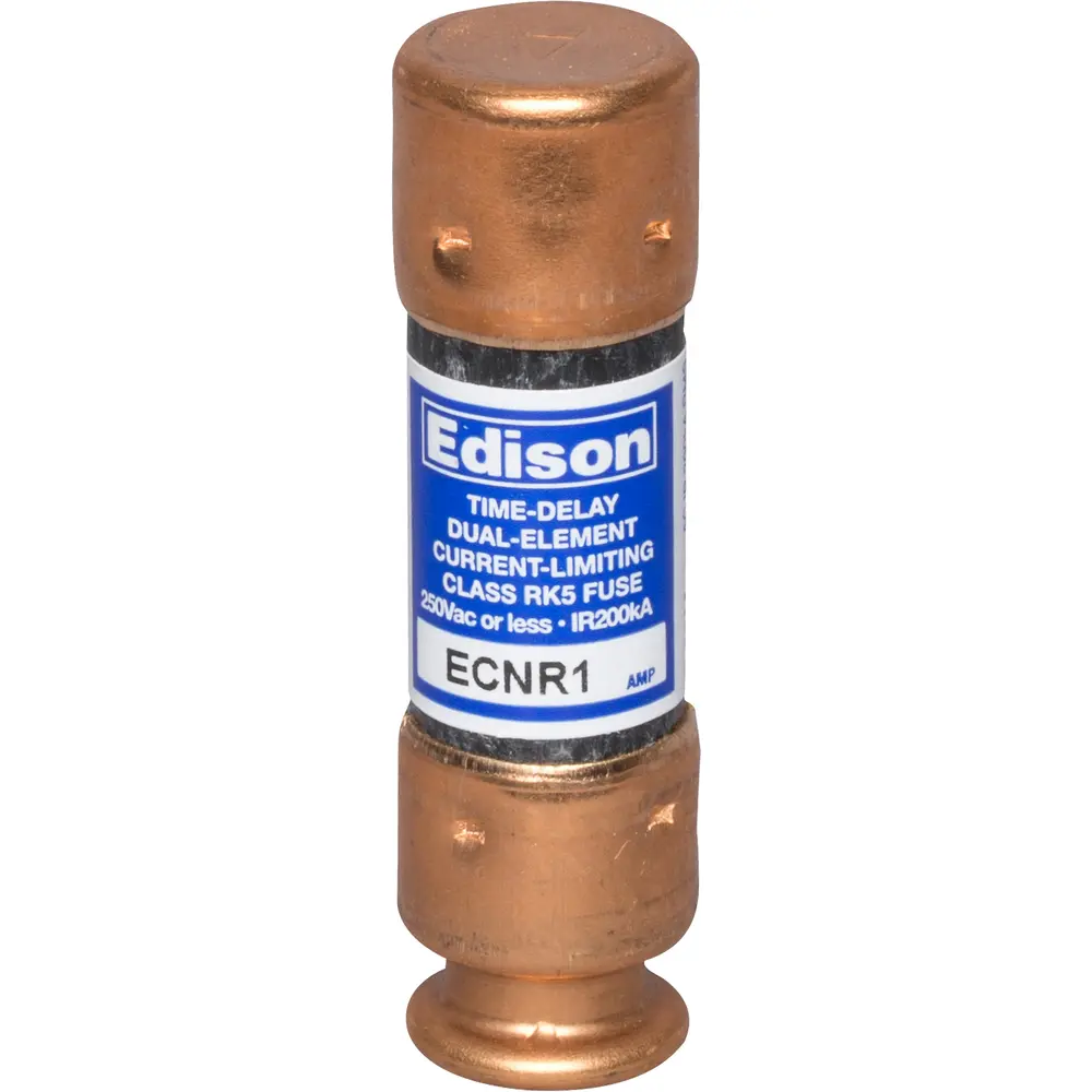 1 A Class RK5 Time-Delay Fuse, Dual-Element, 250 VAC/125 VDC