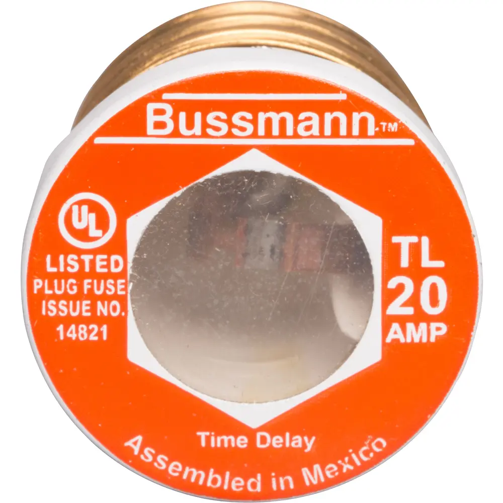 20 A Type "TL" Time-Delay Plug Fuse, 125 VAC