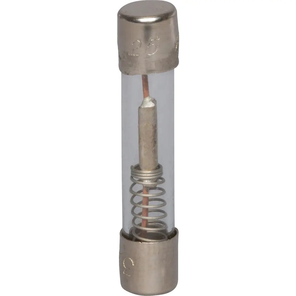 25 A 1/4 in. x 1-1/4 in., Time-Delay, Glass Tube Fuse, 250 VAC
