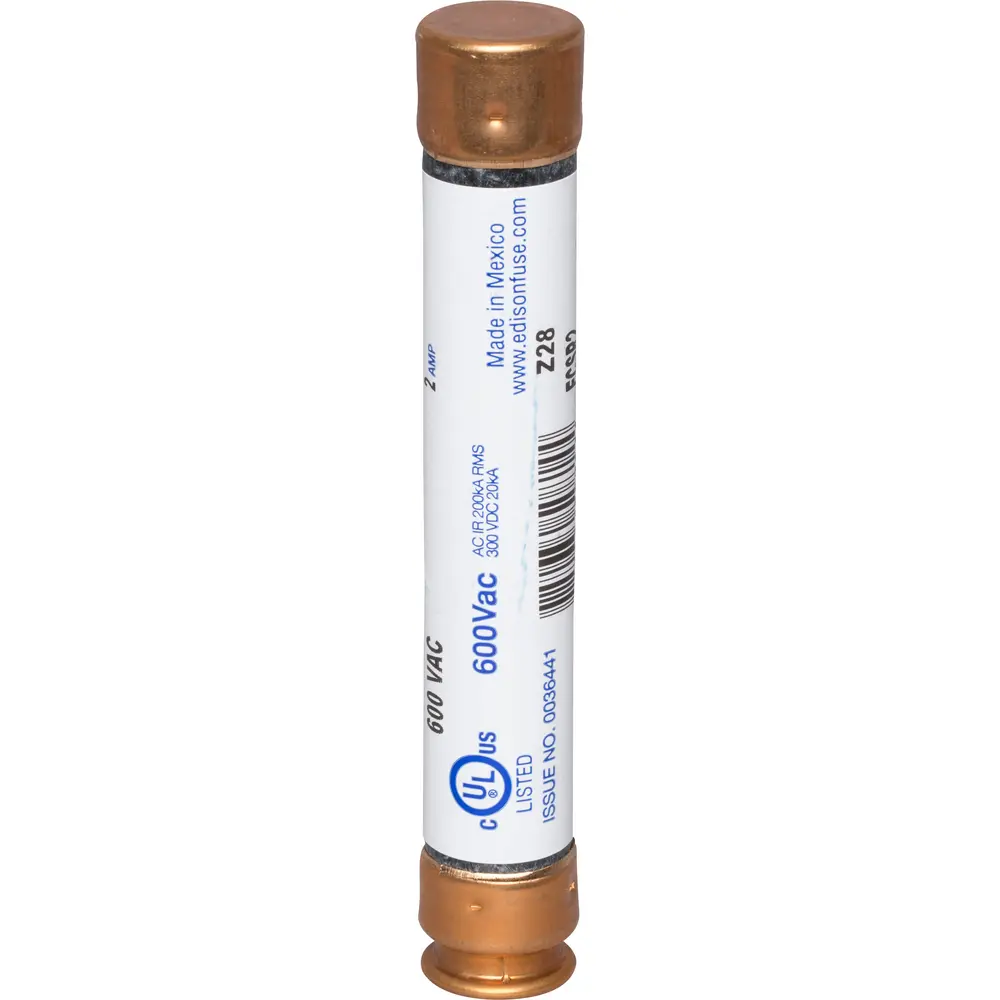 2 A Class RK5 Time-Delay Fuse, Dual-Element, 600 VAC/300 VDC