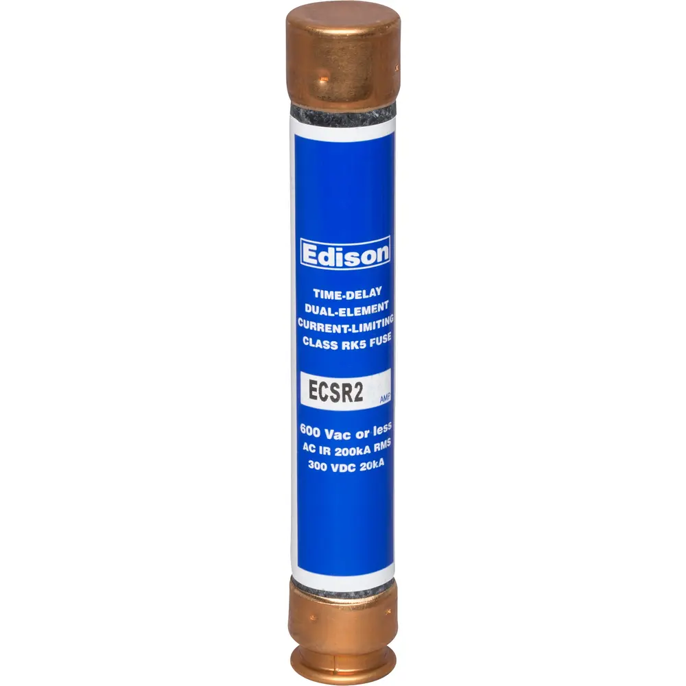 2 A Class RK5 Time-Delay Fuse, Dual-Element, 600 VAC/300 VDC