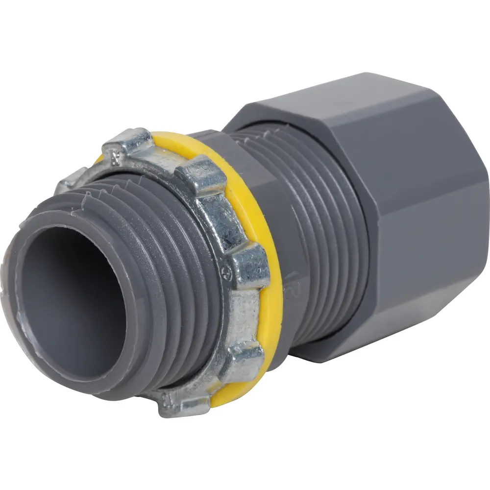 1/2" Low-Profile Strain Relief Non-Metallic Cord Connector, 0.200" - 0.485", Gray 2 1/2" Low-Profile Strain Relief Non-Metallic Cord Connector, 0.200" - 0.485", Gray