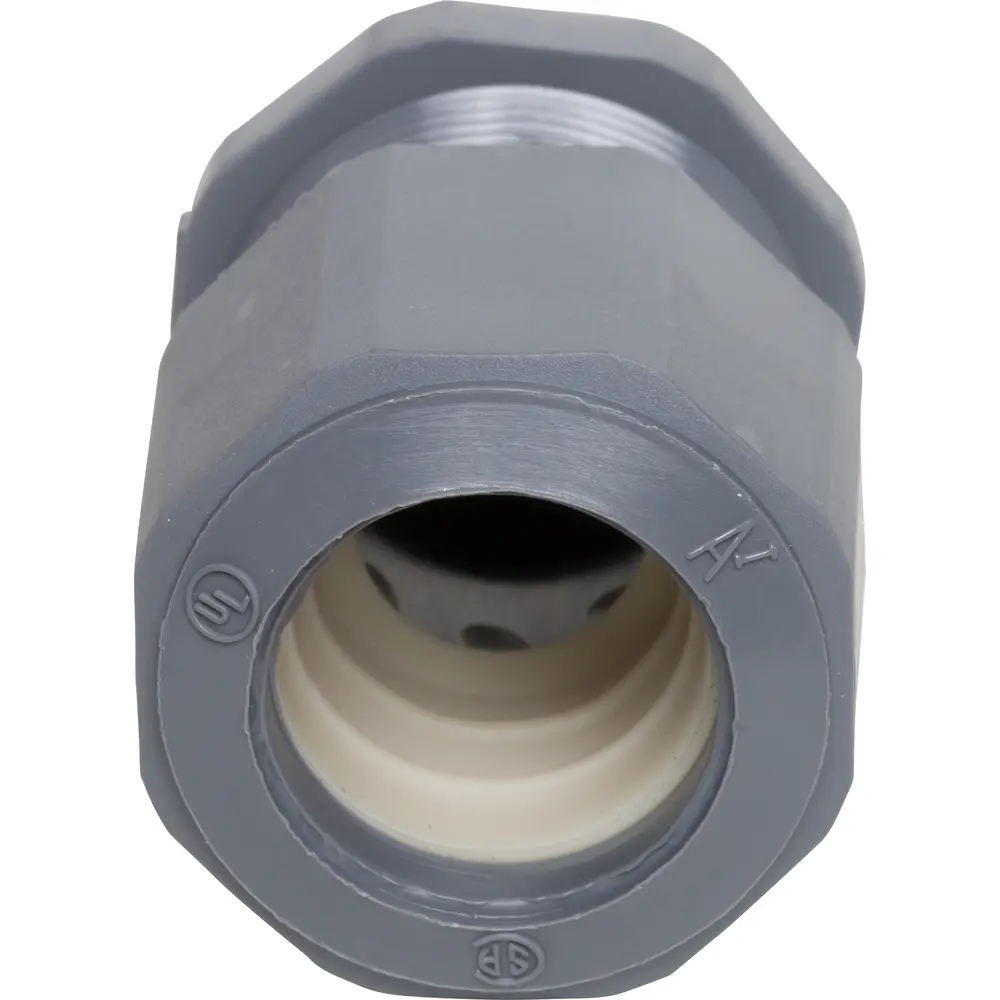 1/2" Low-Profile Strain Relief Non-Metallic Cord Connector, 0.385" - 0.600", Gray 1 1/2" Low-Profile Strain Relief Non-Metallic Cord Connector, 0.385" - 0.600", Gray