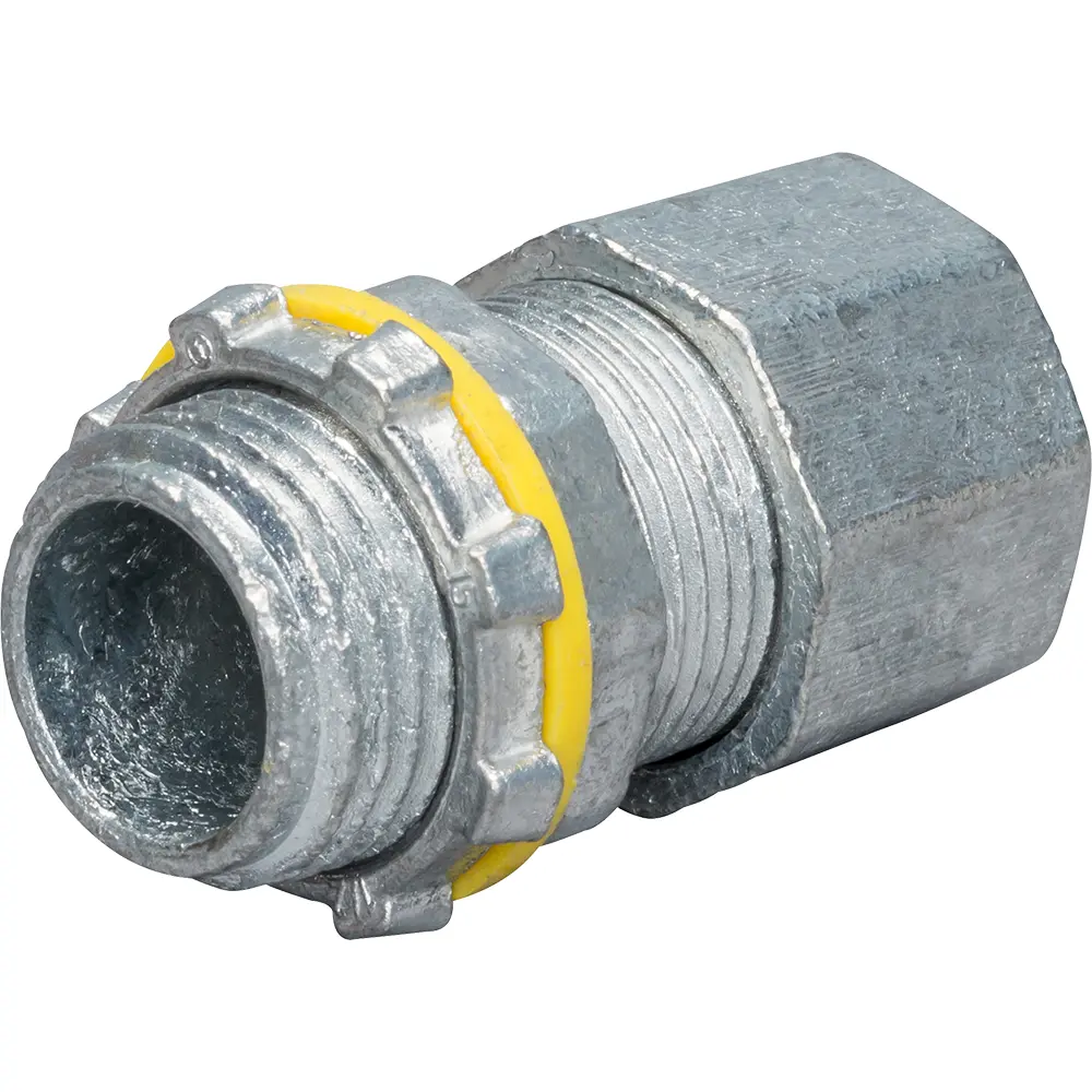 1/2" Low Profile Strain Relief Zinc Cord Connector, 0.100" - 0.360", Zinc