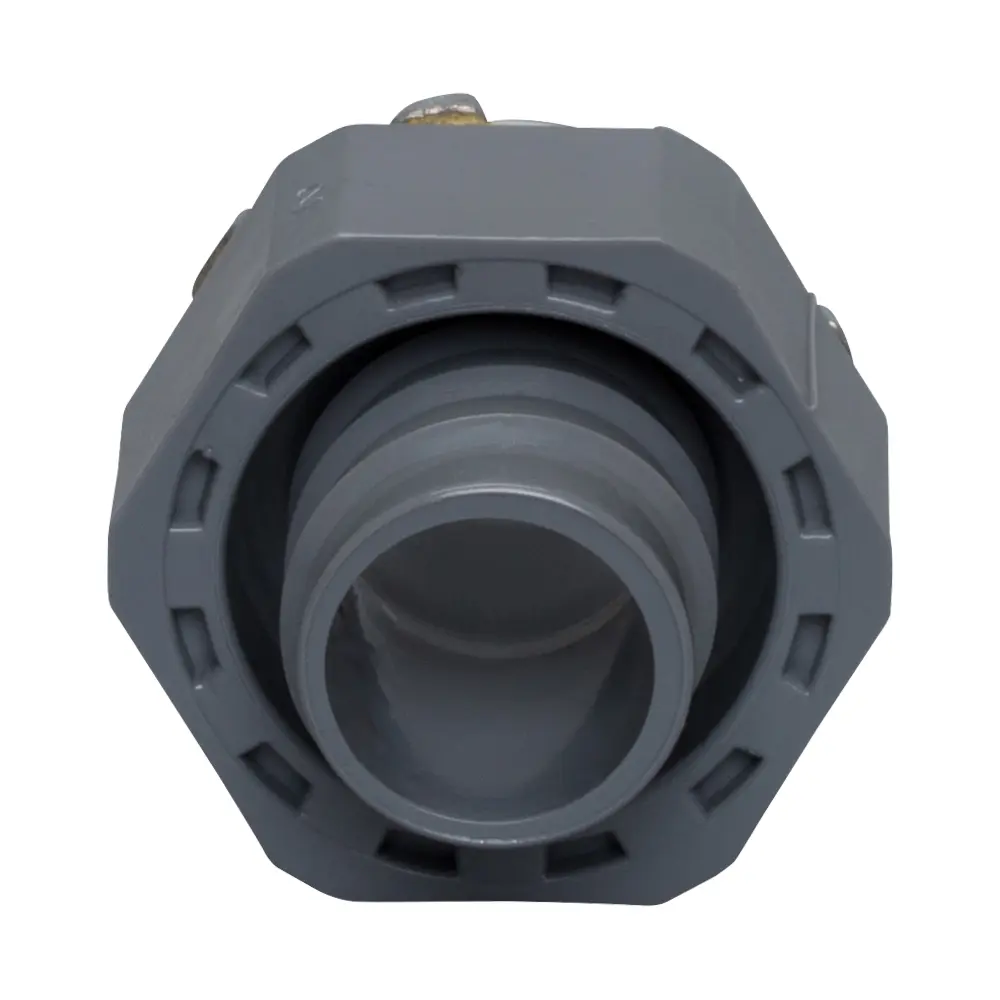 1/2" Screw-On Straight Non-Metallic Connector, Gray