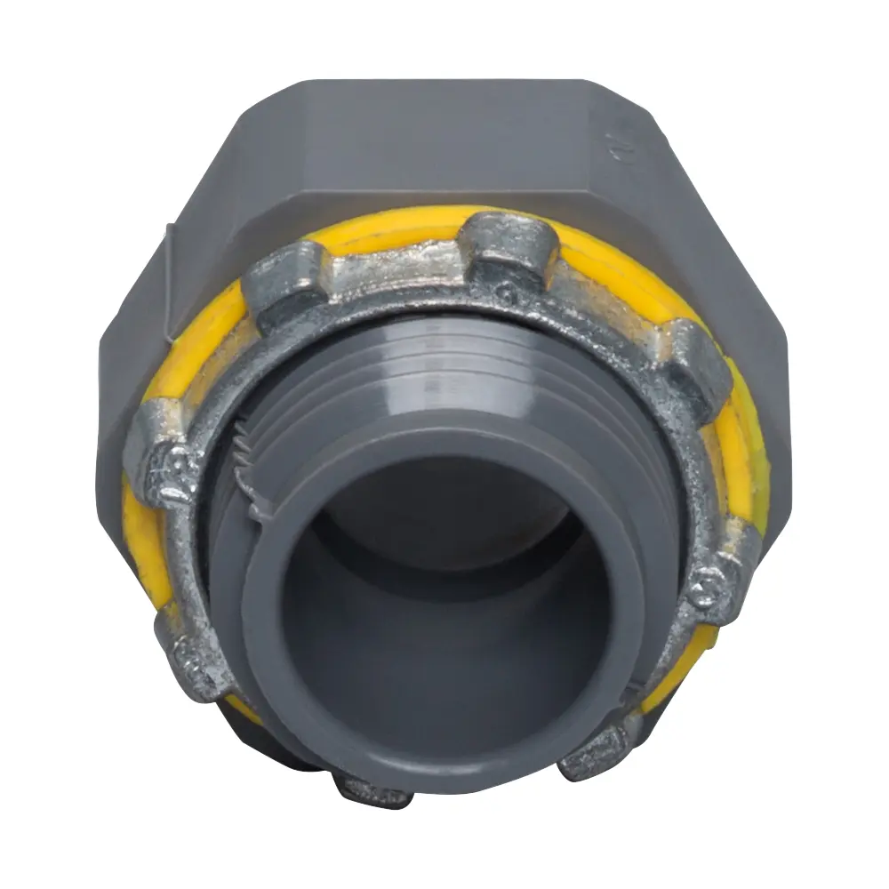 1/2" Screw-On Straight Non-Metallic Connector, Gray