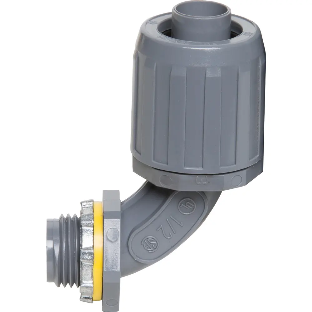 1/2" º SNAP2IT® 90° Non-Metallic Push-On Connector, Gray 3 1/2" º SNAP2IT® 90° Non-Metallic Push-On Connector, Gray