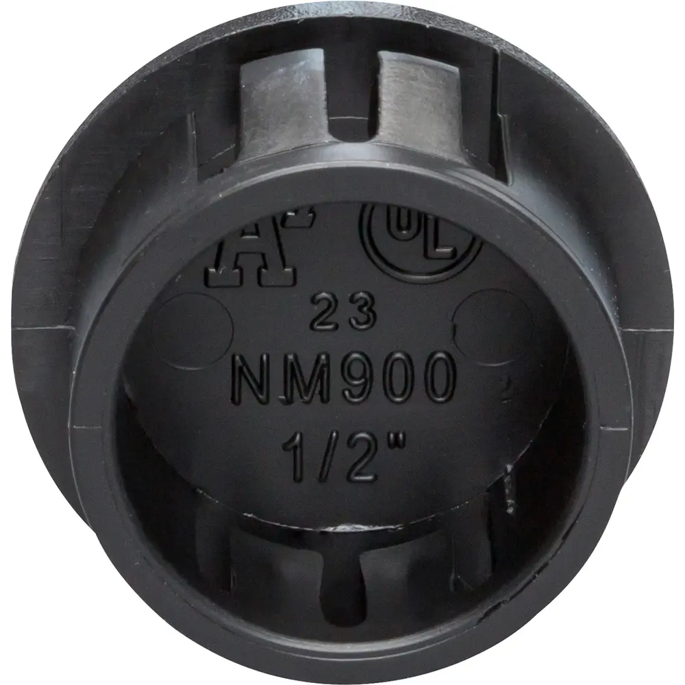 1/2" Snap-In Blank, Plastic, Black