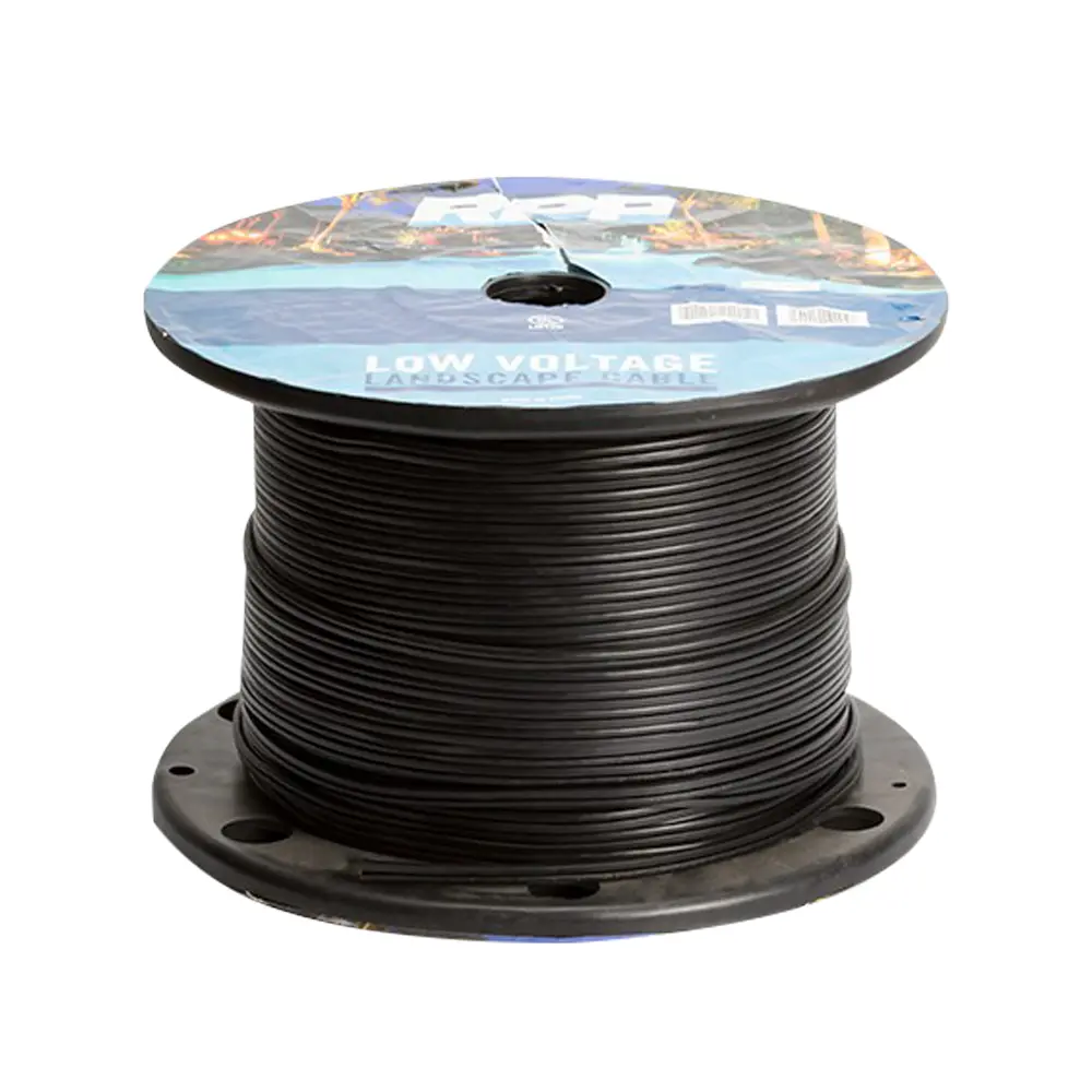 14 AWG, Stranded, Direct Burial Cable, Copper, Black, 2 Conductor, Reel of 500'
