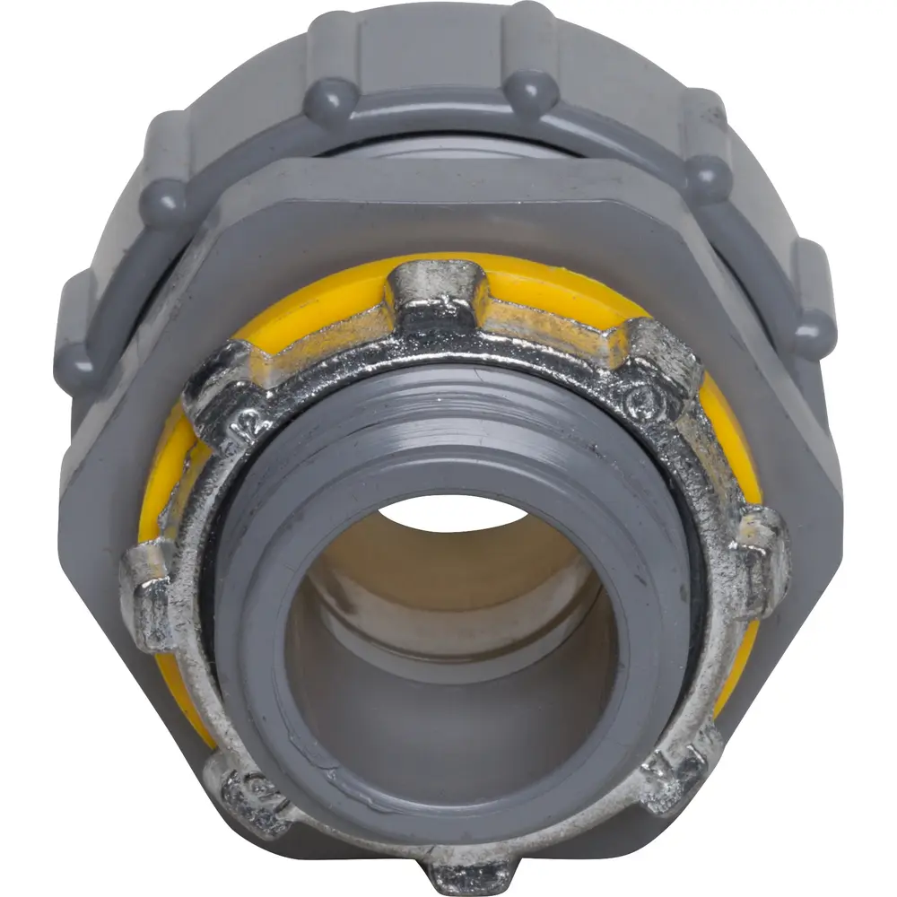 1/2" Straight Non-Metallic Connector, Gray