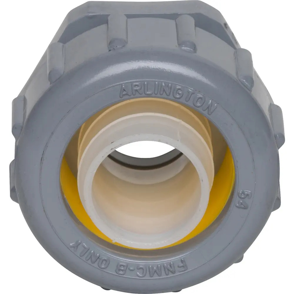 1/2" Straight Non-Metallic Connector, Gray
