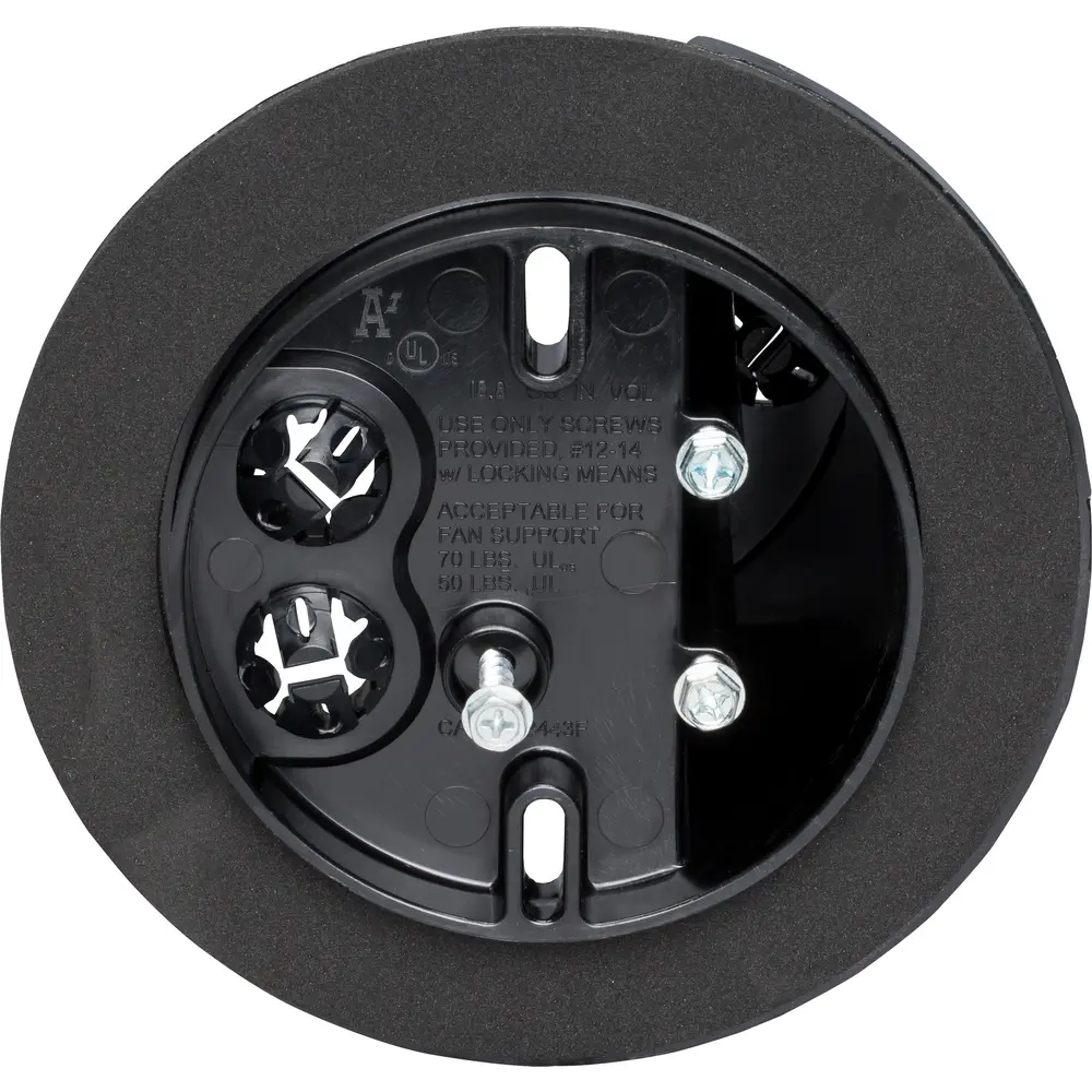 18.3 Cu. In. Joist Mount Screw-On L-Shaped Vapor Box for Fans & Fixtures, Black