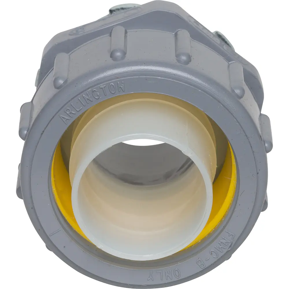 1" Straight Non-Metallic Connector, Gray