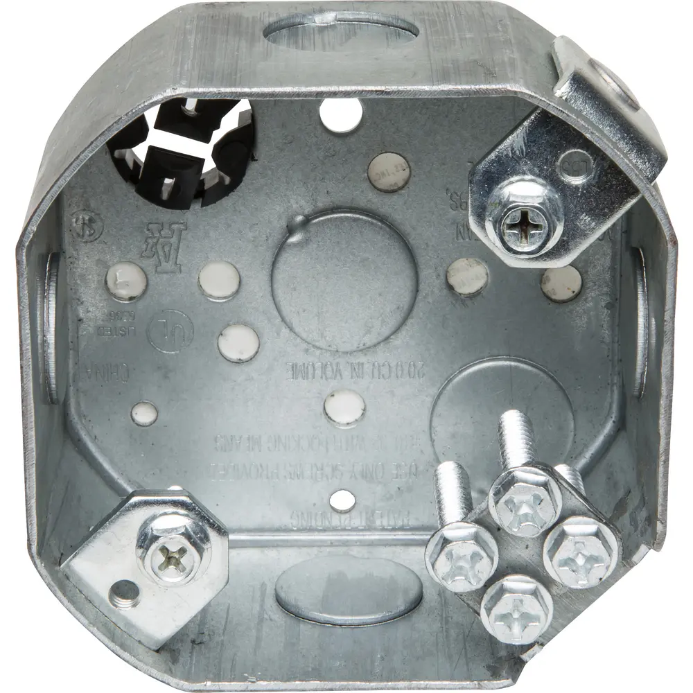 20.0 Cu. In. Steel Octagonal Fan & Fixture Joist Mounting Box, 2" Box Depth