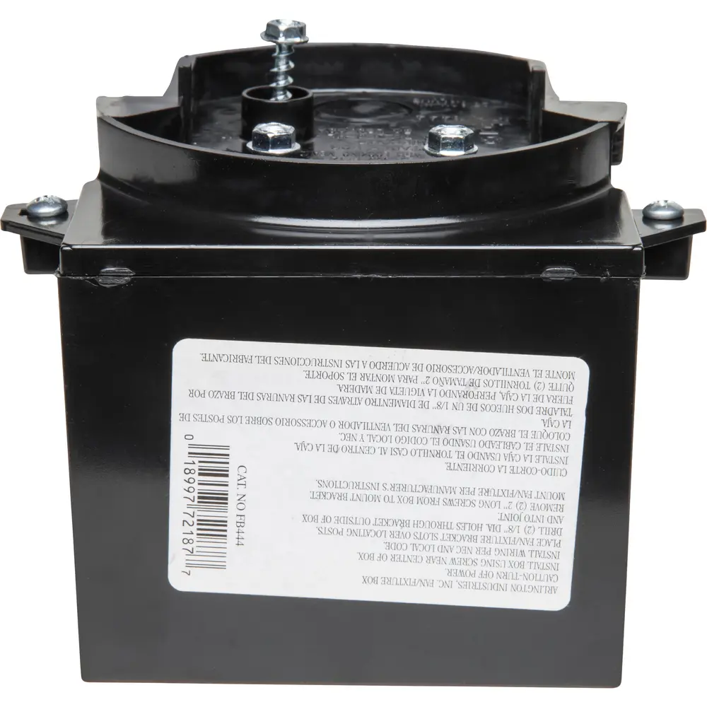 25.6 Cu. In. Fan & Fixture Mounting Box, Plastic, Black 1 25.6 Cu. In. Fan & Fixture Mounting Box, Plastic, Black