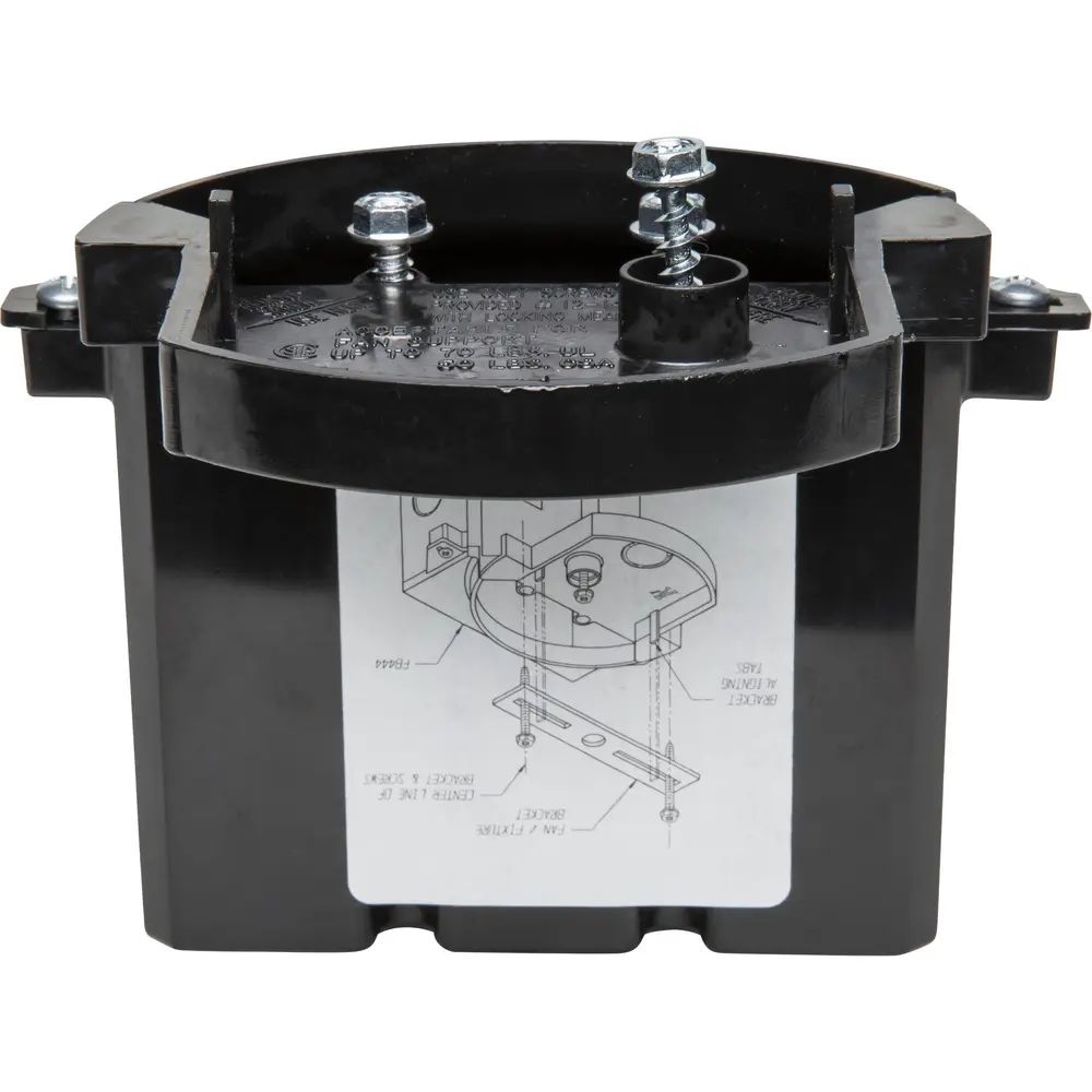 25.6 Cu. In. Fan & Fixture Mounting Box, Plastic, Black 2 25.6 Cu. In. Fan & Fixture Mounting Box, Plastic, Black