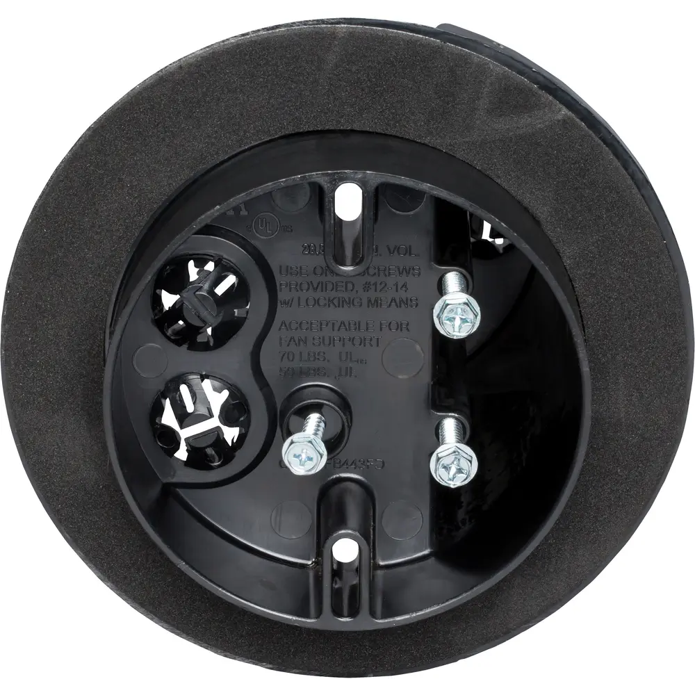 28.5 Cu. In. Joist Mount Screw-On L-Shaped Vapor Box for Fans & Fixtures, Black
