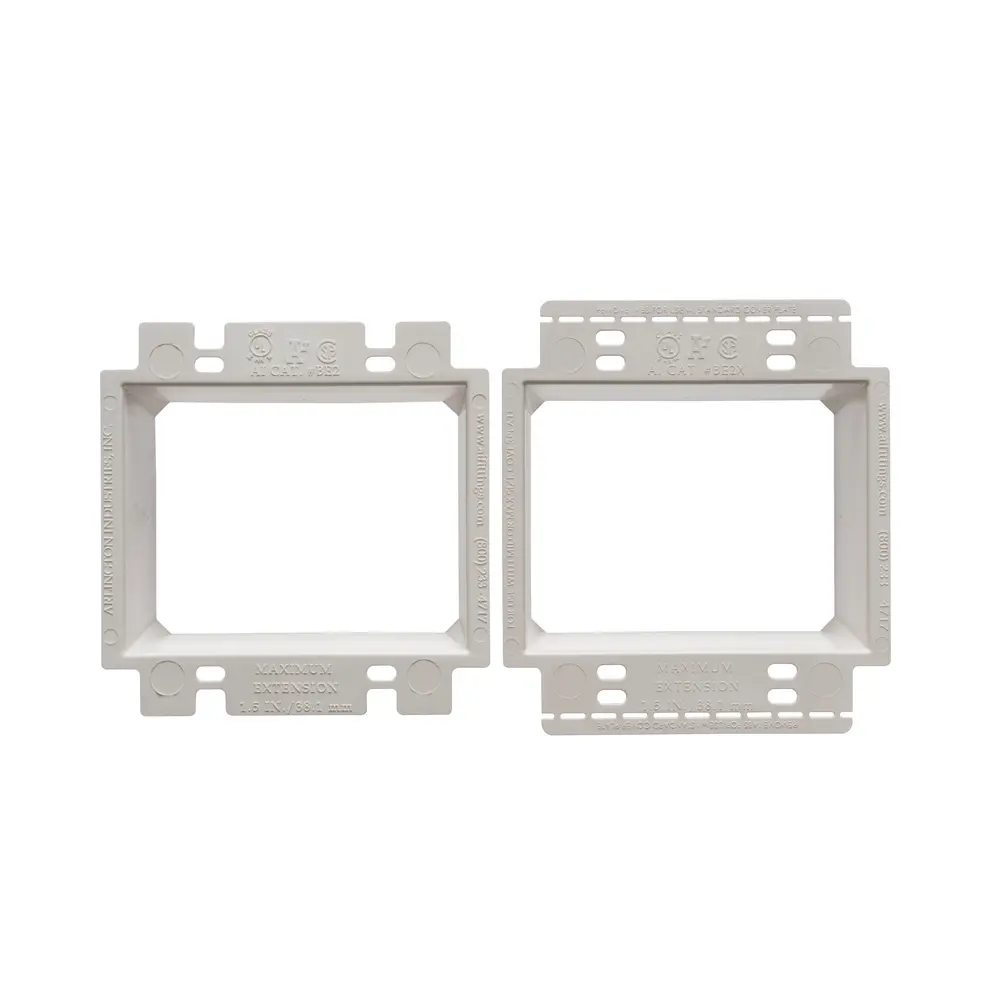2-Gang Box Extender w/ Larger Flange, White 1 2-Gang Box Extender w/ Larger Flange, White