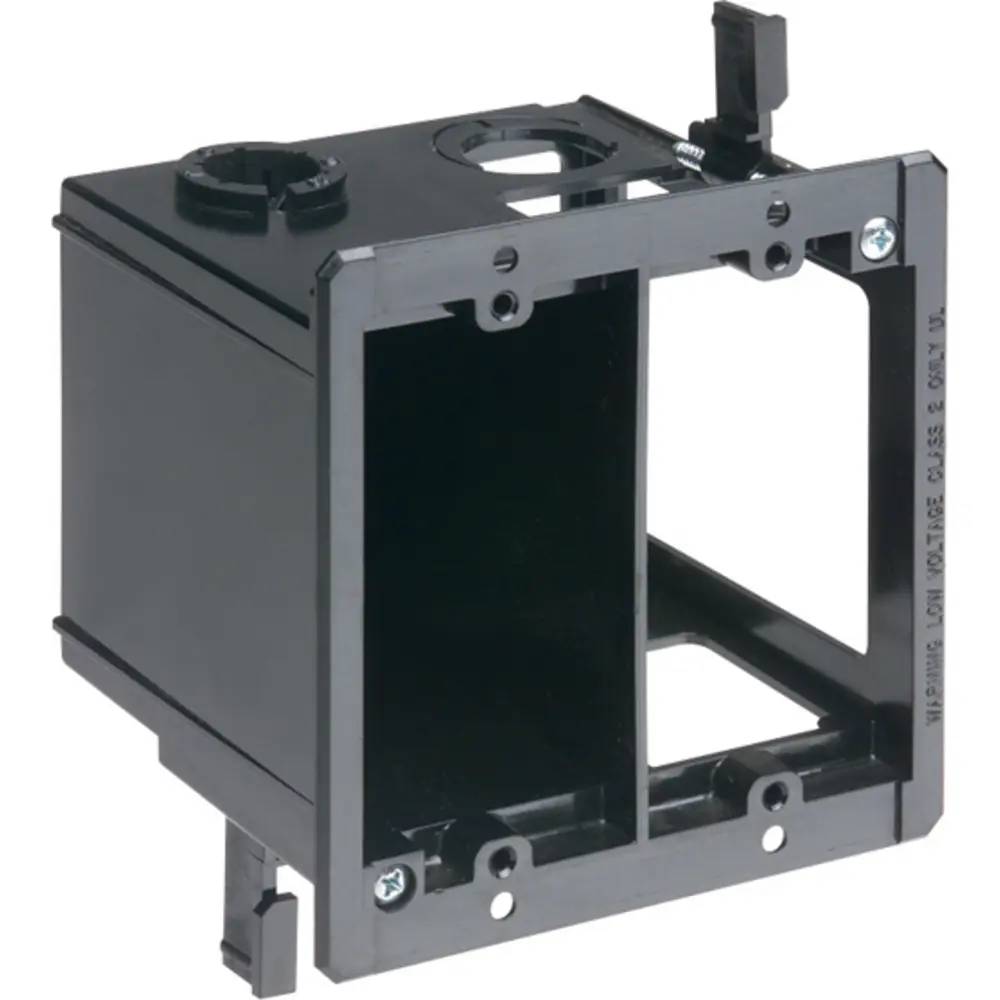 2-Gang Power and Low Voltage Box for Existing Construction, 1/2" and 3/4" KO, 20 Cu. In.