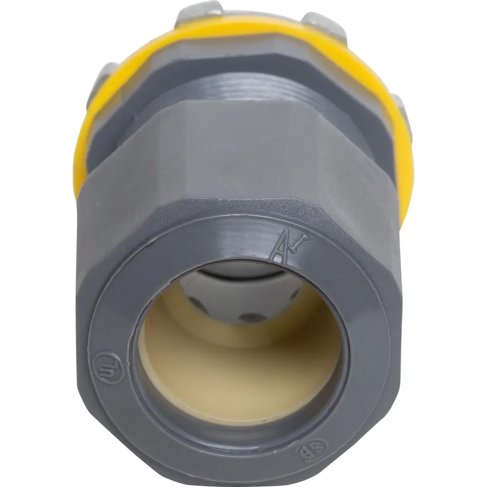 3/4" Low-Profile Strain Relief Non-Metallic Cord Connector, 0.385" - 0.750", Gray