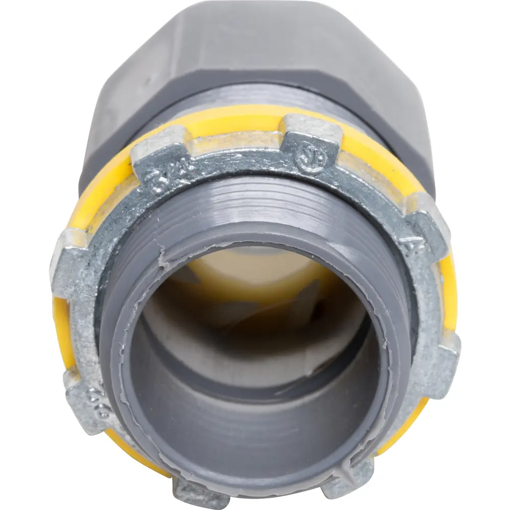 3/4" Low-Profile Strain Relief Non-Metallic Cord Connector, 0.385" - 0.750", Gray