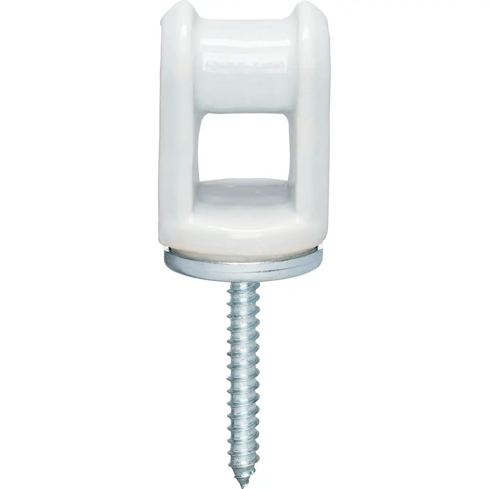 3/8 in. x 2-1/2 in. Lag Porcelain Wire Holder w/ Solid Rivet