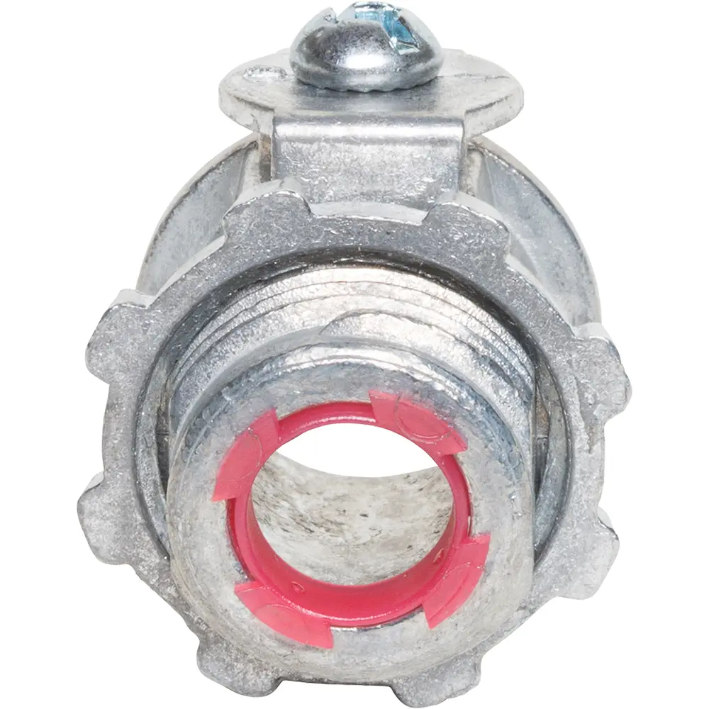 3/8" Saddle Grip® Connector w/ Insulated Throat, 1/2" Knockout, Zinc
