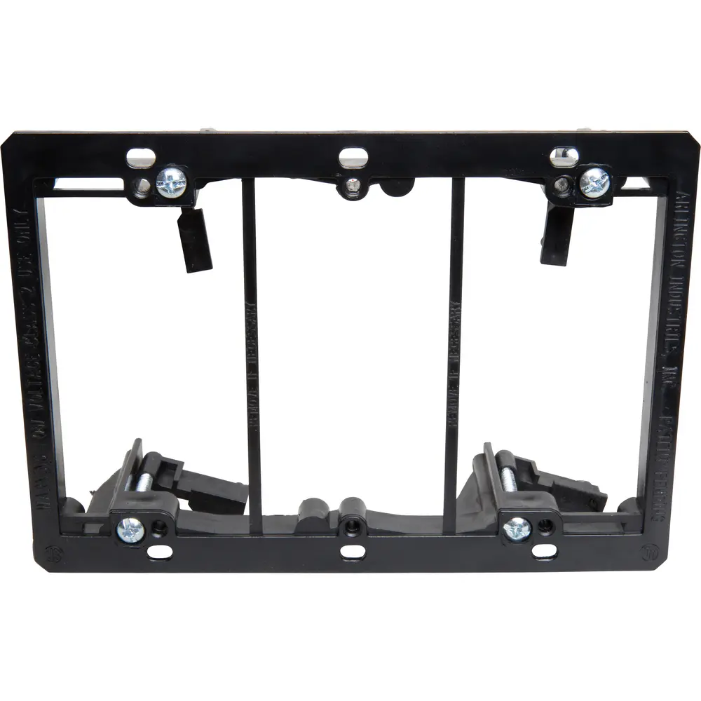 3-Gang Low Voltage Mounting Bracket, Black