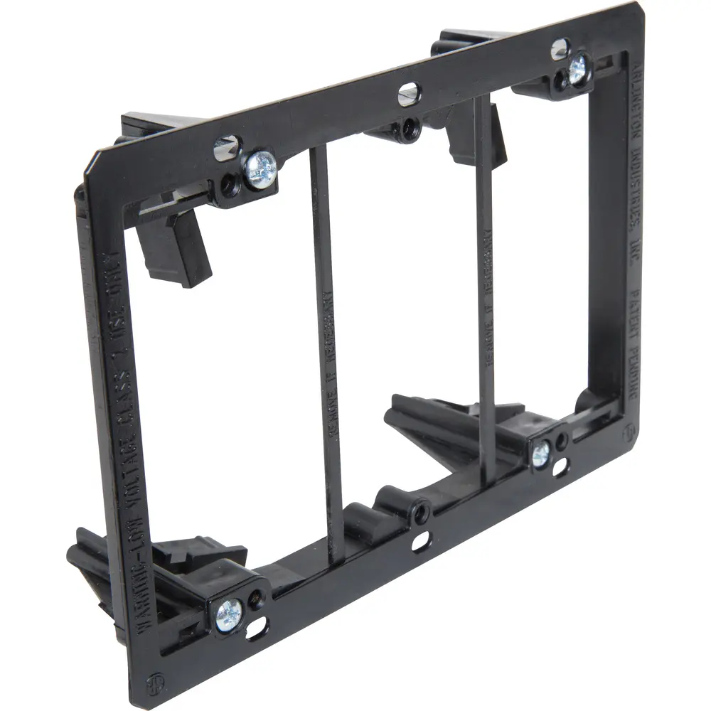 3-Gang Low Voltage Mounting Bracket, Black