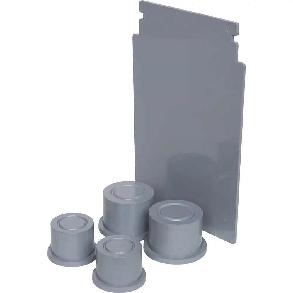 4.5" Non-Metallic Round Box w/ Plugs, Low Voltage Divider and Mud Cover