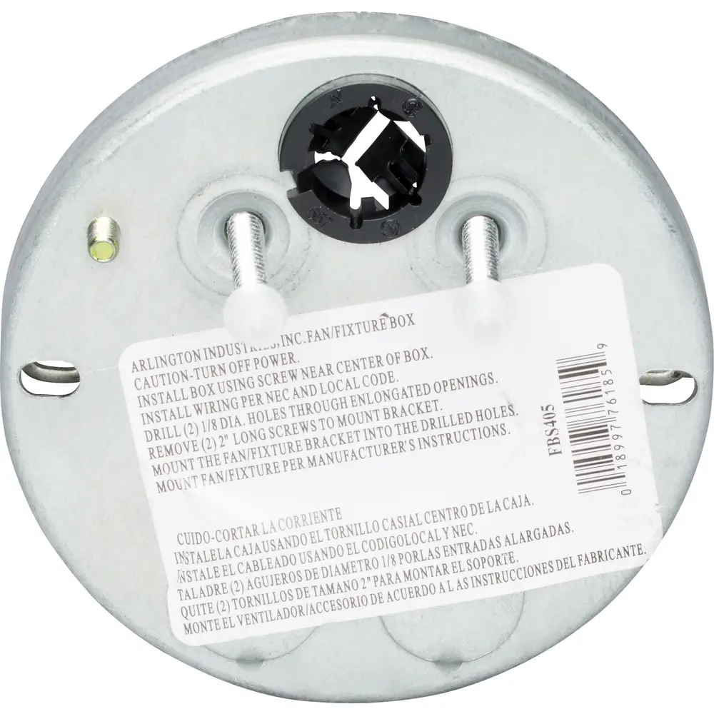 6.0 Cu. In. Steel Pan Fan & Fixture Mounting Box, For 1/2” or 5/8” Drywall