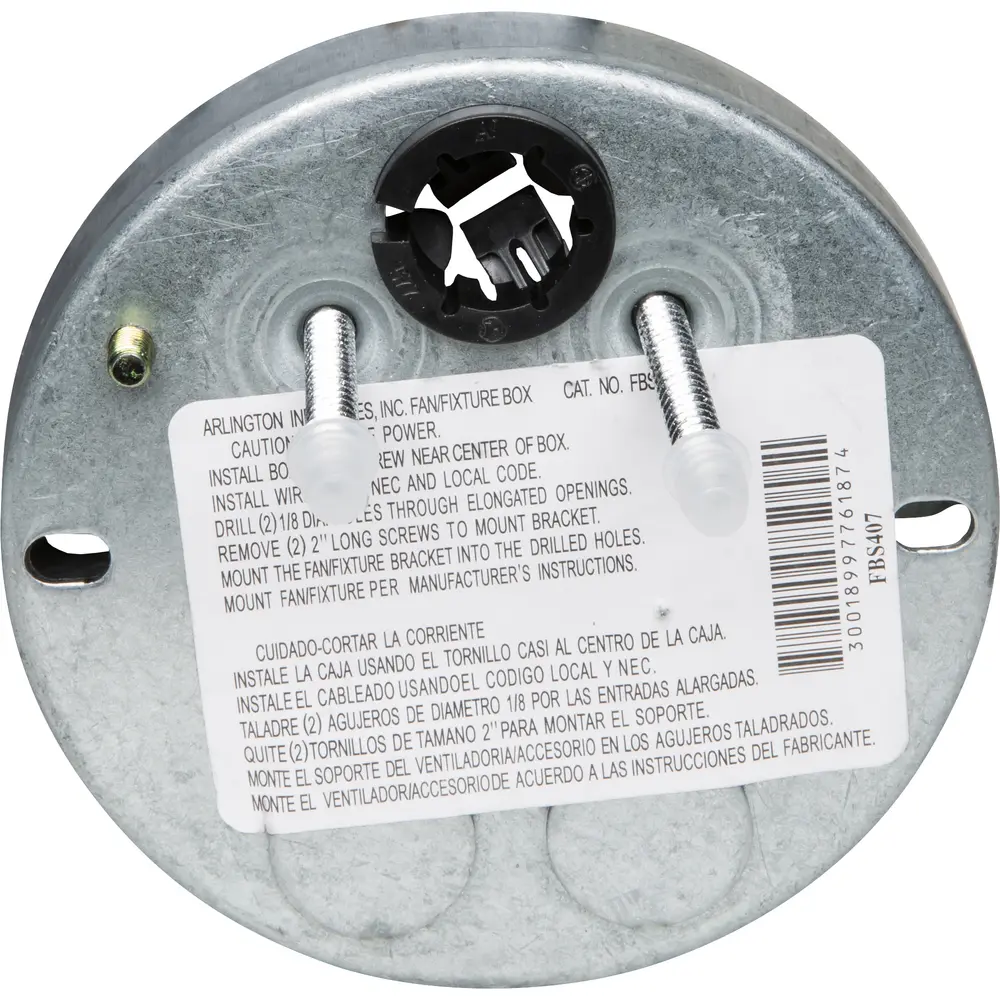 8.0 Cu. In. Steel Pan Fan & Fixture Mounting Box, For 5/8” Drywall