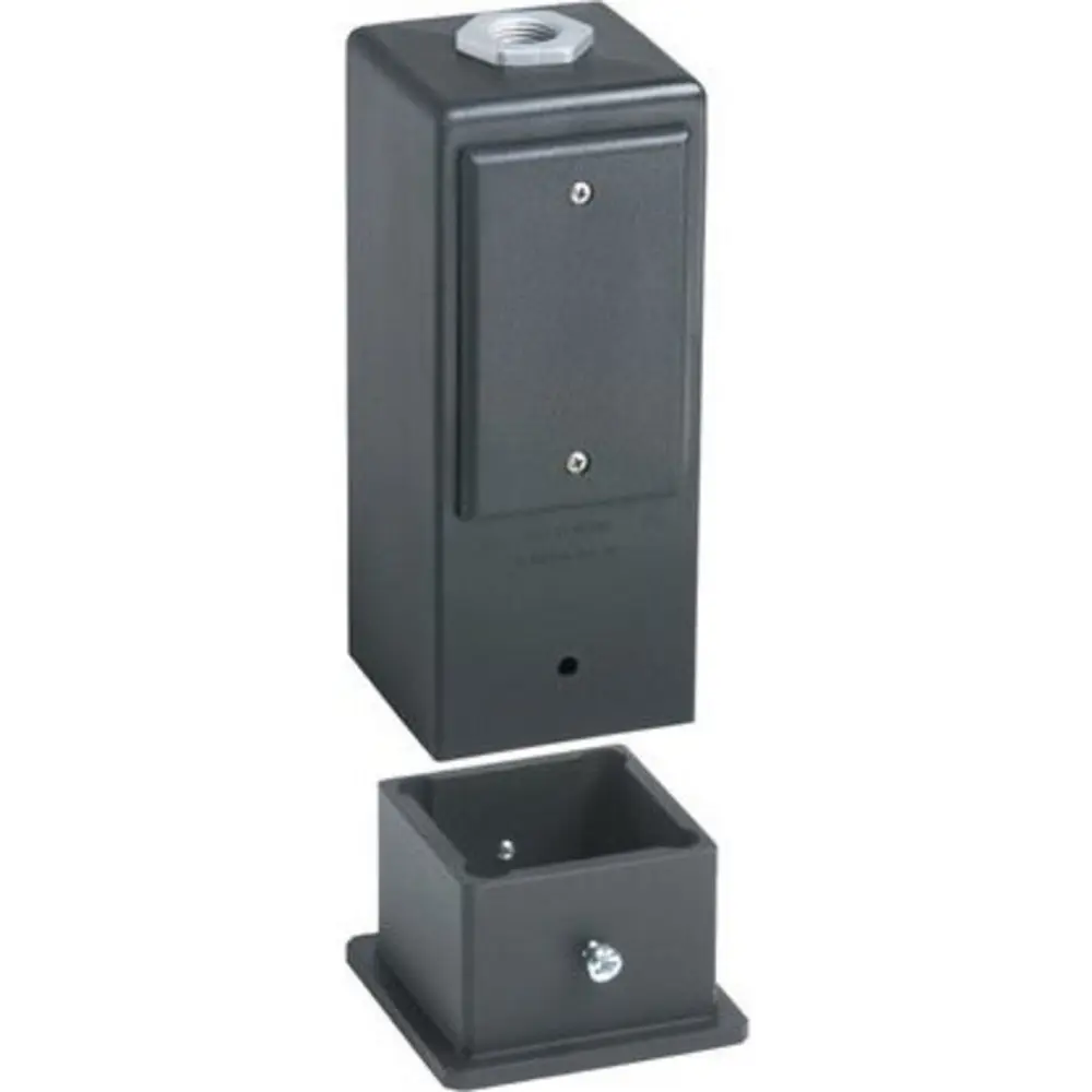9 in. Post or Deck Mount Support for Outdoor Light Fixture, Black
